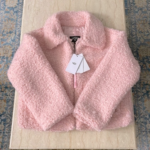 UGG Jackets & Blazers - NWT UGG Women's Maeve Sherpa Pink Cropped Teddy Jacket.